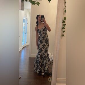 Hello Molly Black and Cream Maxi Dress